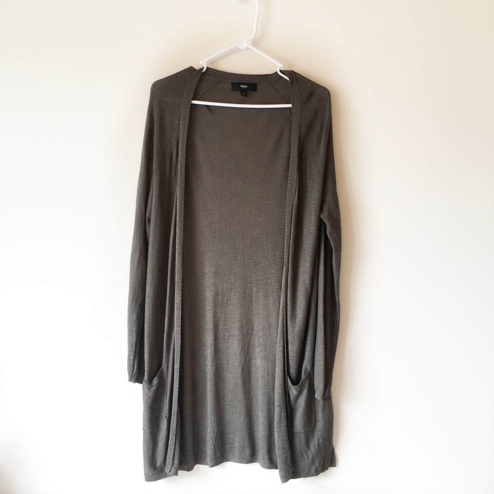 Target Mossimo long open front cardigan in olive